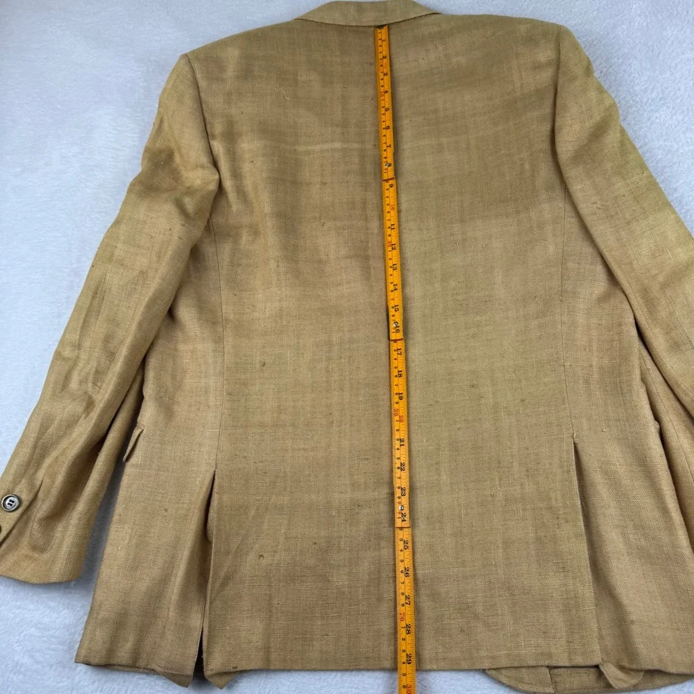 Hudson's Men's Store Silk Blazer Mens 40R Tan Vintage Two Button Sport‎ Coat